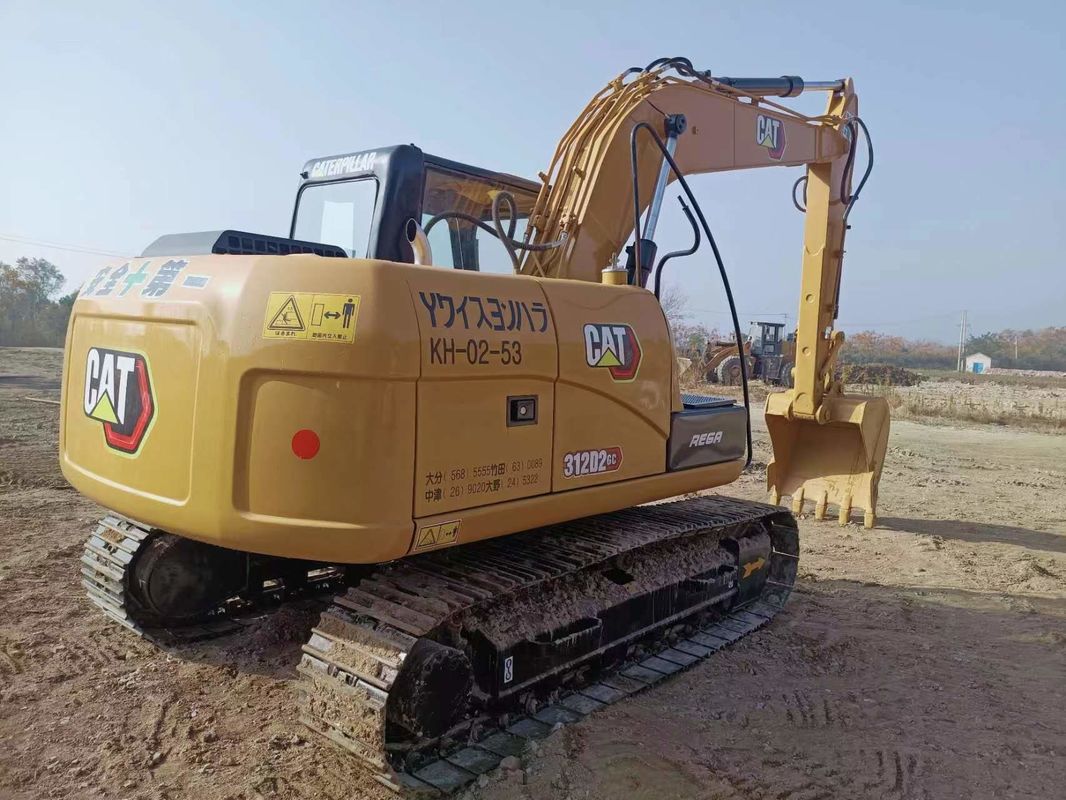 312D2 Excavateur de chat d'occasion 12 tonnes Petite excavatrice hydraulique à rampe Cat 312