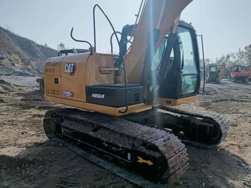 312D2 Excavateur de chat d'occasion 12 tonnes Petite excavatrice hydraulique à rampe Cat 312